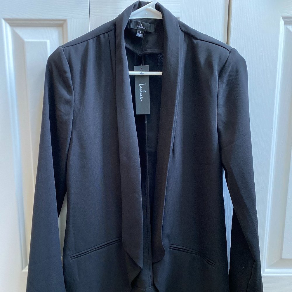 Lulus Miss Punctuality Black Lightweight Blazer - Women's size Small